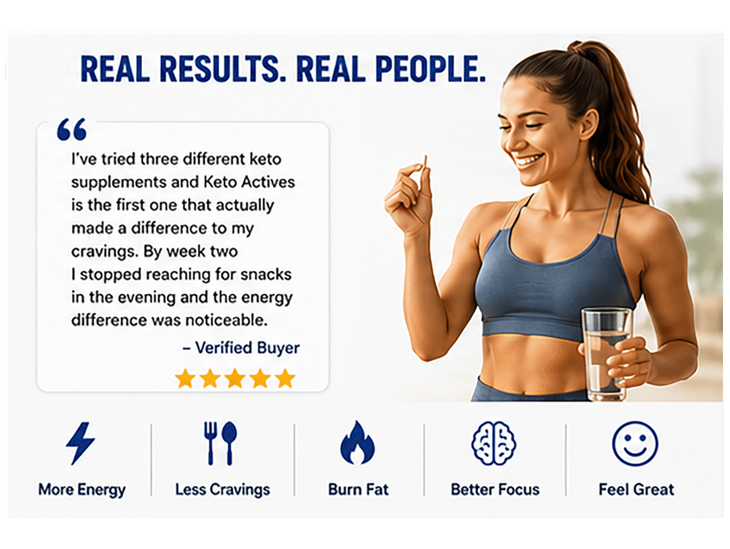 Woman using Keto Actives for energy appetite control and weight loss support