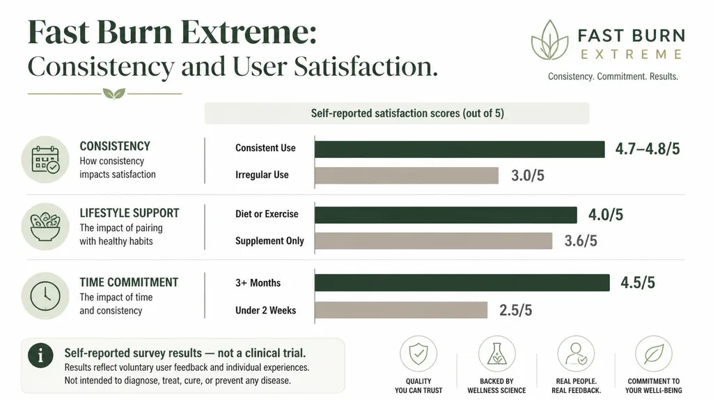 Fast Burn Extreme satisfaction scores comparing consistent and irregular use