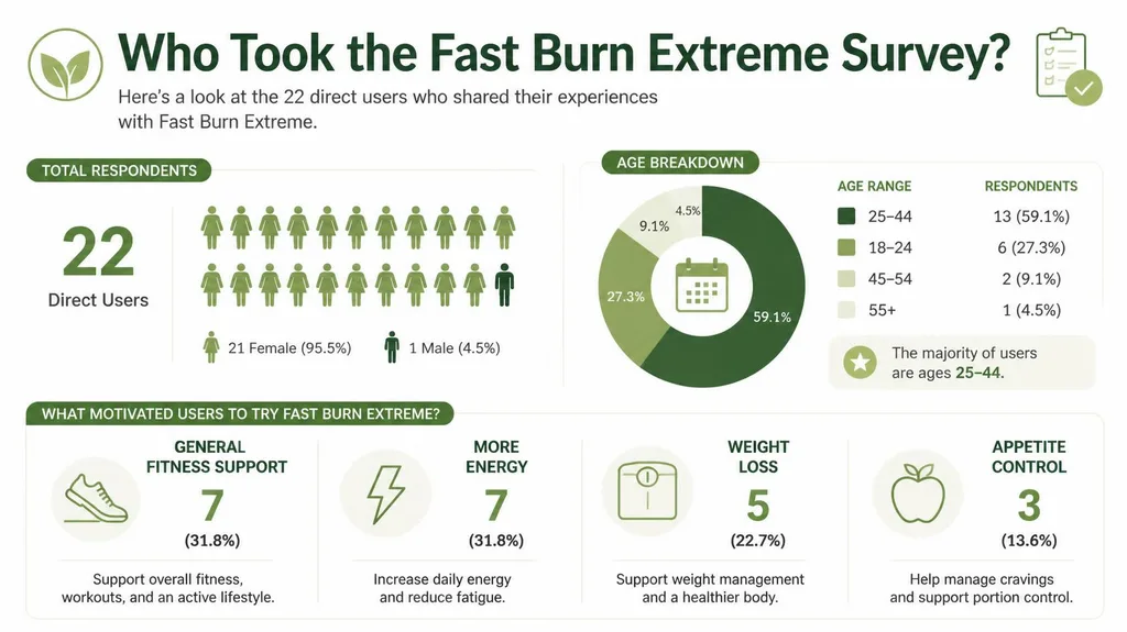 Fast Burn Extreme survey respondents by age, gender, and reason for use